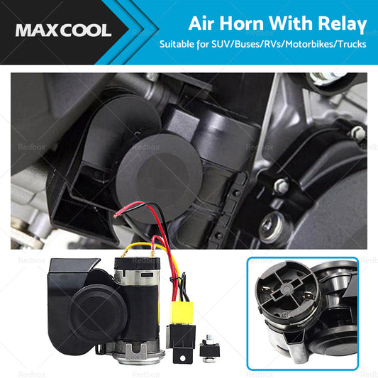 {{ 1X Nautilus Compact Motor Bike Air Horn Black 139dB 12 volt Motorcycle Loud }} - Buy Car Parts Online at {{ Kaka Auto Parts }}.