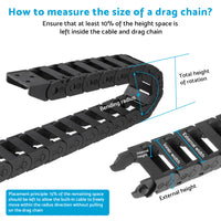 10mm x 20mm Drag Chain Cable Carrier 1Meter Open Type with End Connectors Plastic