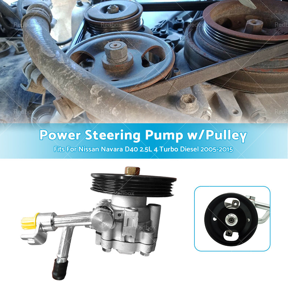 Power Steering Pump w or Pulley Fit For Nissan Navara D40 2. 5 4cyl Diesel 2005-2015