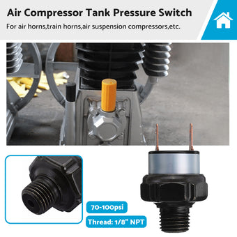 compare product 1 8inch NPT Air Compressor Tank Pressure Control Switch 70psi ON 100psi OFF 12V 24V