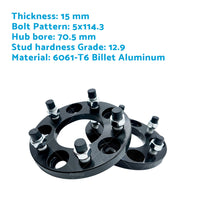 {{ 15mm Bolt-on Wheel Spacers 5 X 114. 3 70. 5mm Fit For Ford Falcon  and  Mustang 94-14 }} - Buy Car Parts Online at {{ Kaka Auto Parts }}.