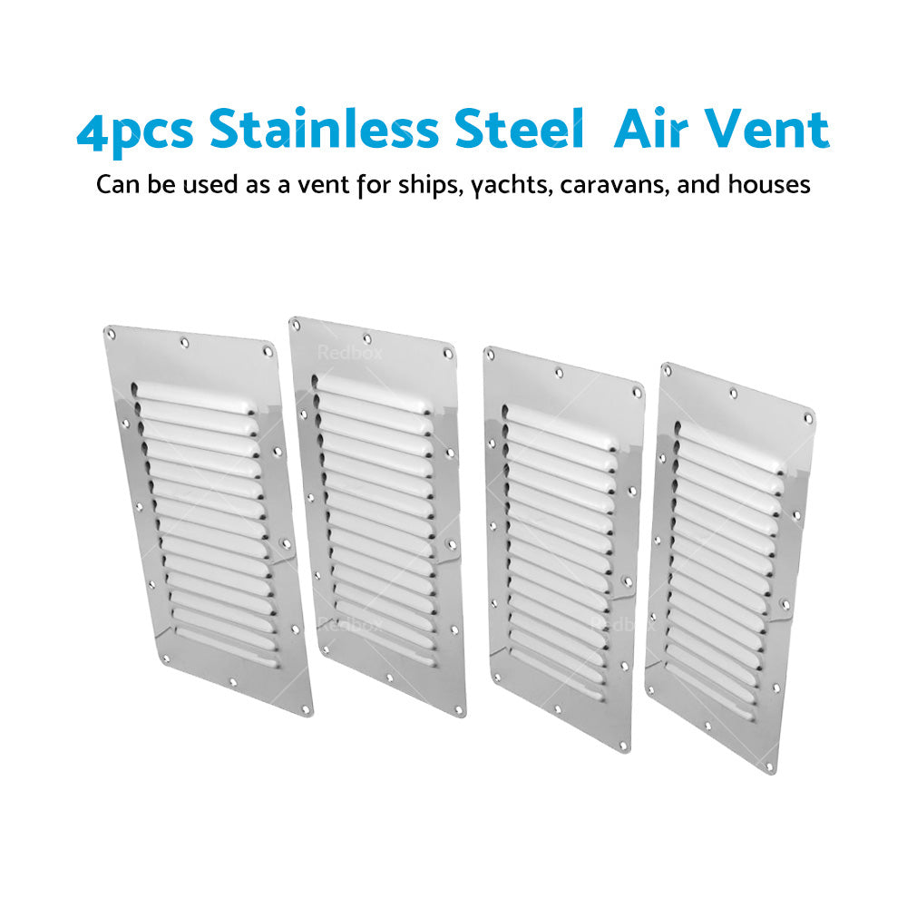 {{ 4pcs Stainless Steel Rectangular Air Vent For Caravan Boat Wall Eave 228x127mm }} - Buy Car Parts Online at {{ Kaka Auto Parts }}.