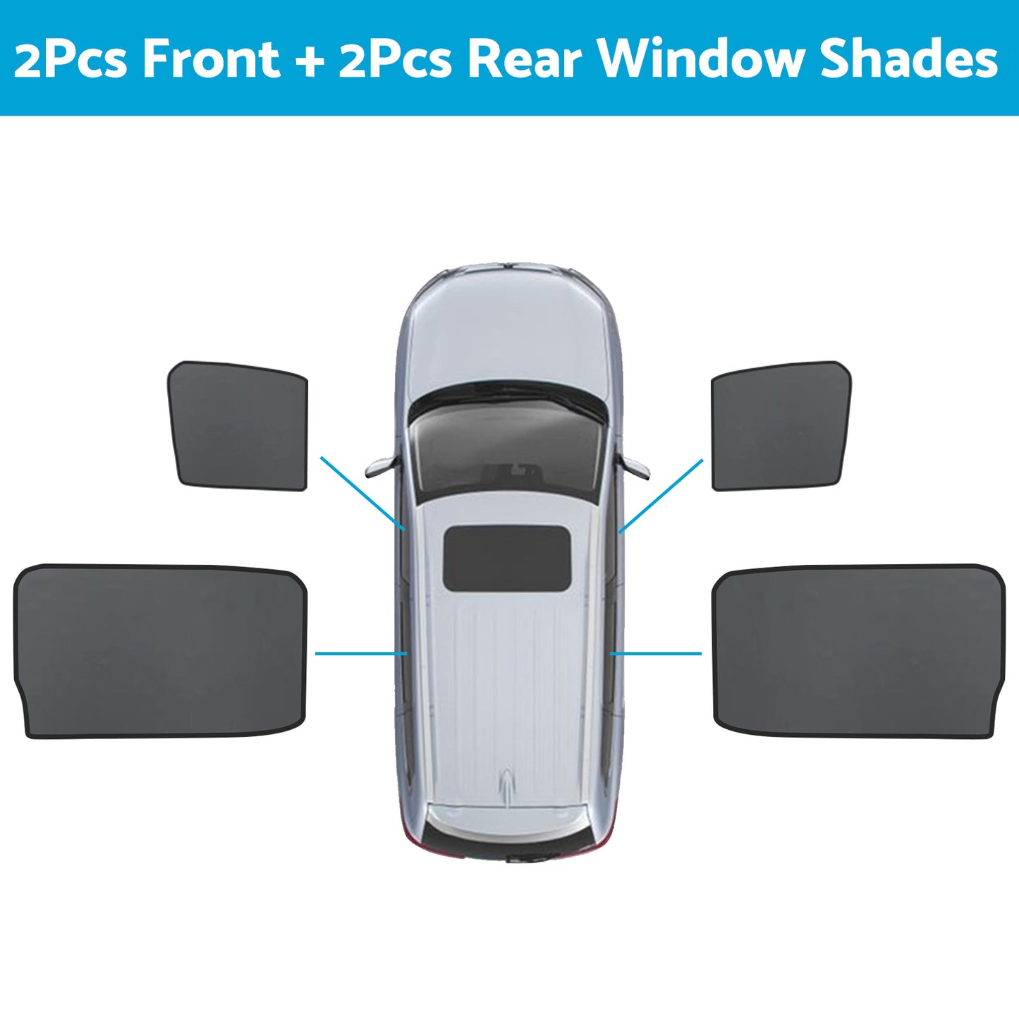 Front & Rear Window Magnetic Sun Shade Mesh Suitable For GWM UTE Cannon 2021-2024
