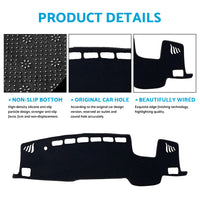 Black Dash Mat Suitable For Toyota Kluger XU75R Grande With HUD 2021-2022