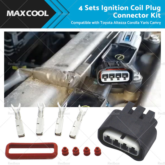 {{ 90980-11885 4 SETS Ignition Coil Plug Connector Kit Suitable For Toyota Yaris }} - Buy Car Parts Online at {{ Kaka Auto Parts }}.