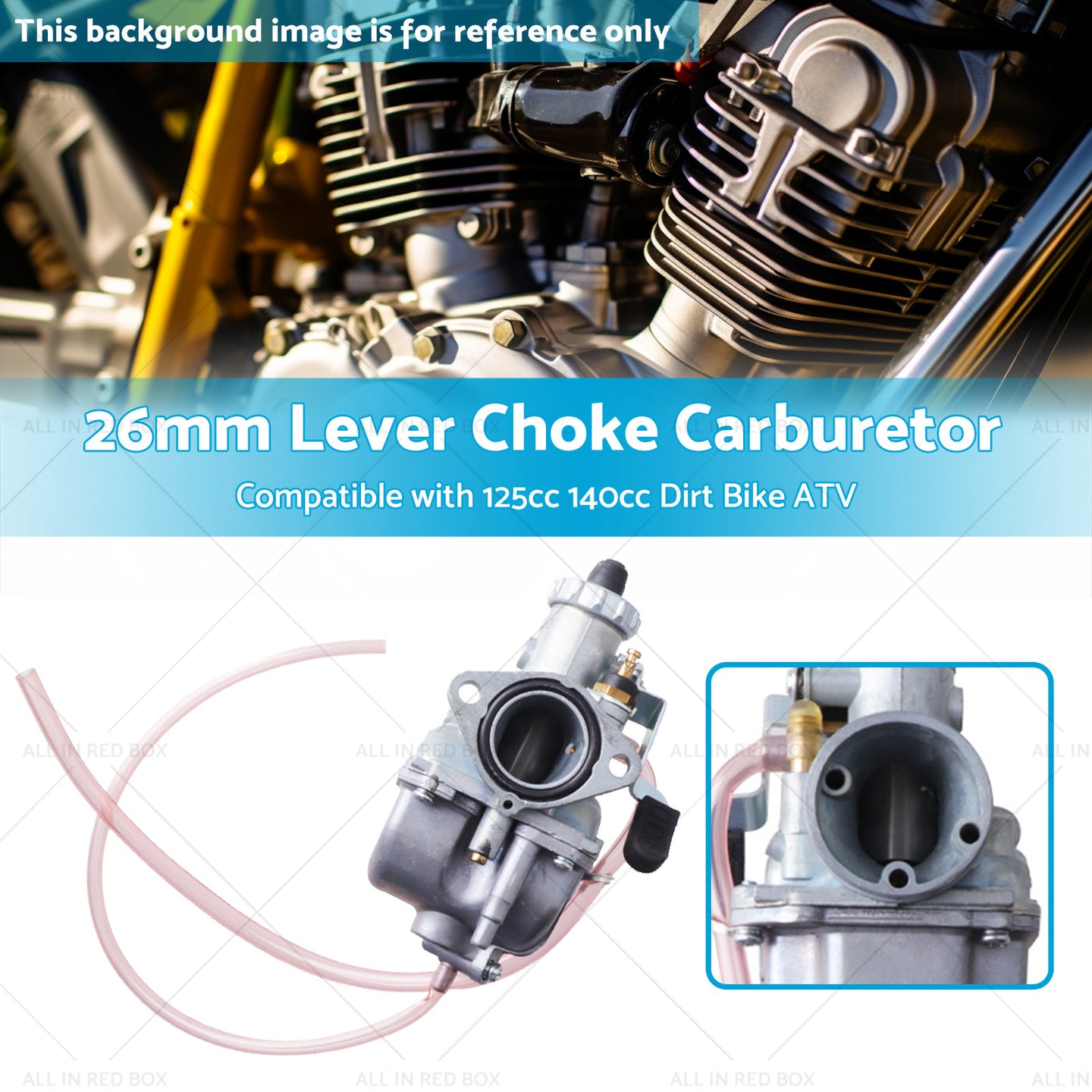 {{ 26mm Lever Choke Carburetor Carby Suitable for 125cc 140cc Dirt Bike ATV }} - Buy Car Parts Online at {{ Kaka Auto Parts }}.