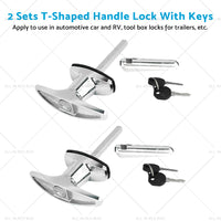 {{ 2 Set Chrome Rear Fixing T Handle Lock W or  Key For Trailer Caravan Canopy Toolbox }} - Buy Car Parts Online at {{ Kaka Auto Parts }}.