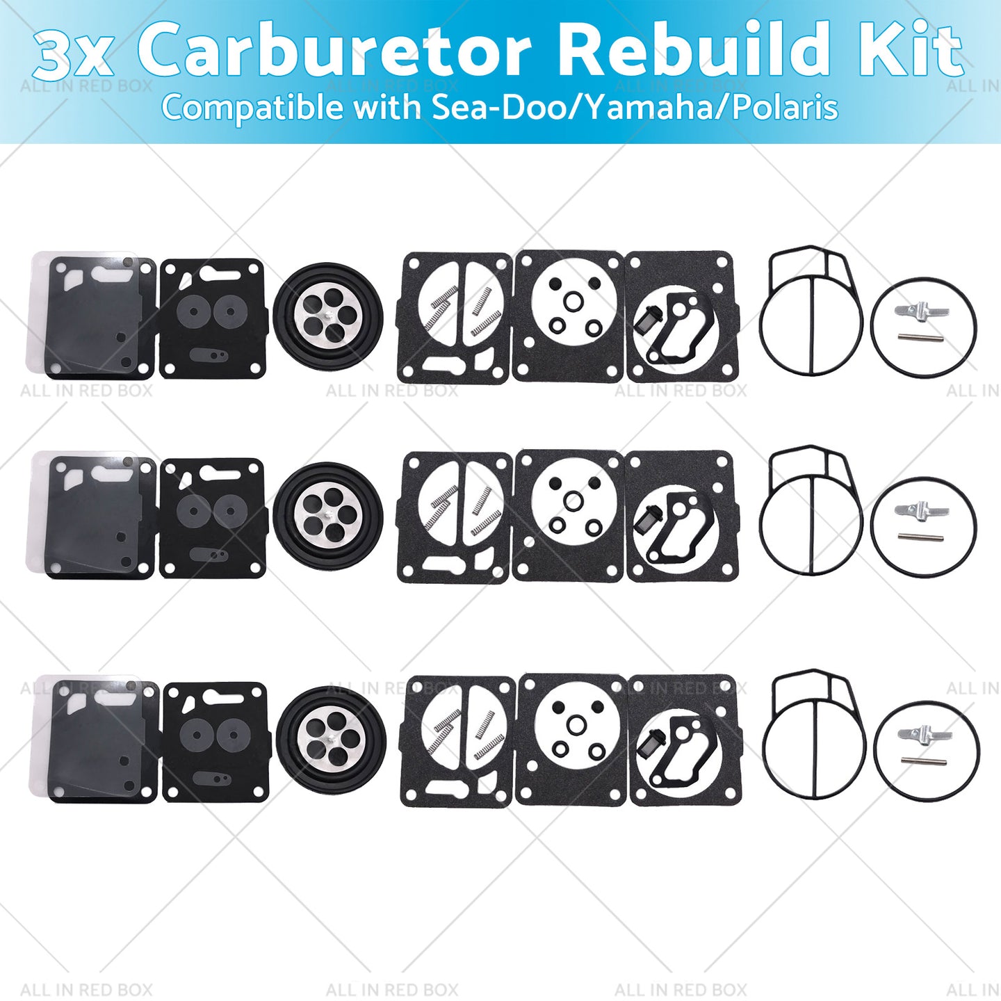 {{ 3x Carburetor Carb Rebuild Repair Kit Suitable Sea-Doo SP SPI SPX HX GS GSI GSX }} - Buy Car Parts Online at {{ Kaka Auto Parts }}.