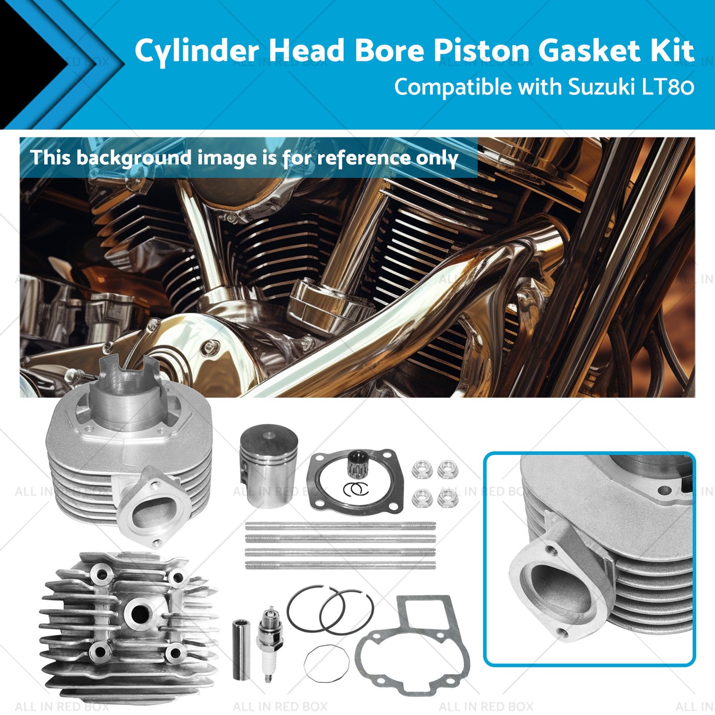{{ Cylinder Head Bore Piston Gasket Kit Suitable for 87-06 Suzuki Quadsport LT80 }} - Buy Car Parts Online at {{ Kaka Auto Parts }}.