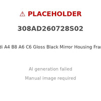 09-12 Audi A4 B8 A6 C6 Gloss Black Mirror Housing Frame Shell Left 8T0857527D - XQ1