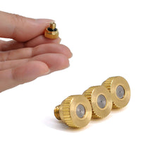 Brass Misting Nozzles Kit 0.016 Inch 10-24 For Cooling System Water Mister Sprinkle