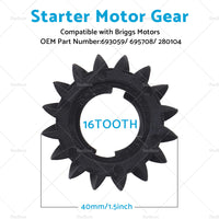 {{ 5x Starter Motor Gear Suitable For Briggs Motors 16 Tooth 693059 695708 280104 }} - Buy Car Parts Online at {{ Kaka Auto Parts }}.