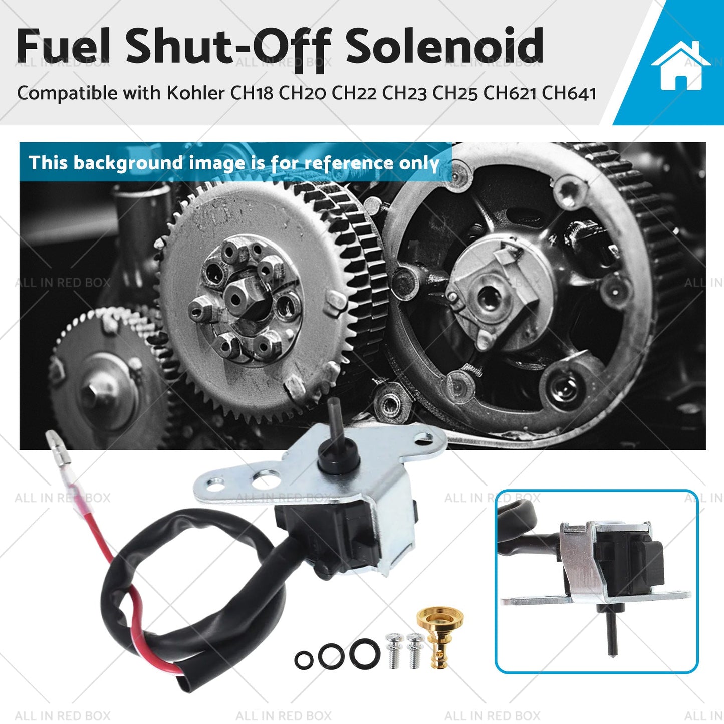 Fuel Shut-Off Solenoid Suitable for Kohler CH621 CH641 CH18 CH20 CH22 CH23 CH25