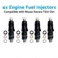 4x Engine Fuel Injectors Suitable for Nissan Navara TD27 D21 2. 7L 16600-43G23