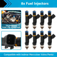 879312003 8x Fuel Injectors Suitable for Indmar Mercruiser Volvo Penta 07-13