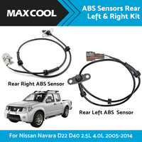2 x ABS Sensors Rear Left  and  Right for Nissan Navara D22 D40 2005-2014 2. 5L 4. 0L