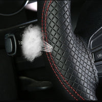 Premium Leather DIY Steering Wheel Cover Suitable For Car ¡§C 38cm Auto Protection With Needle