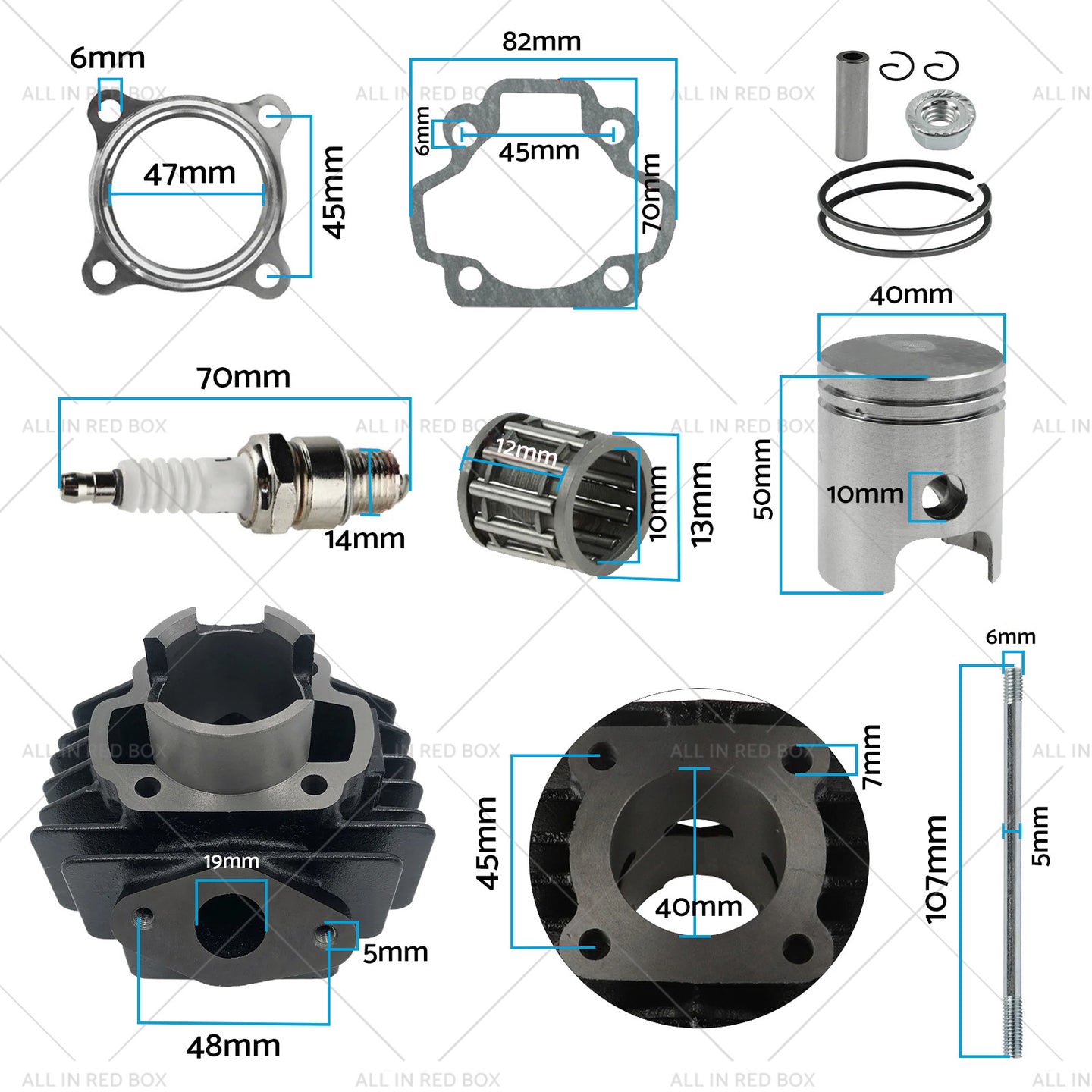 {{ Rebuild Head Bore Barrel Cylinder Piston Kit Suitable for Yamaha PW50 PEEWEE50 }} - Buy Car Parts Online at {{ Kaka Auto Parts }}.