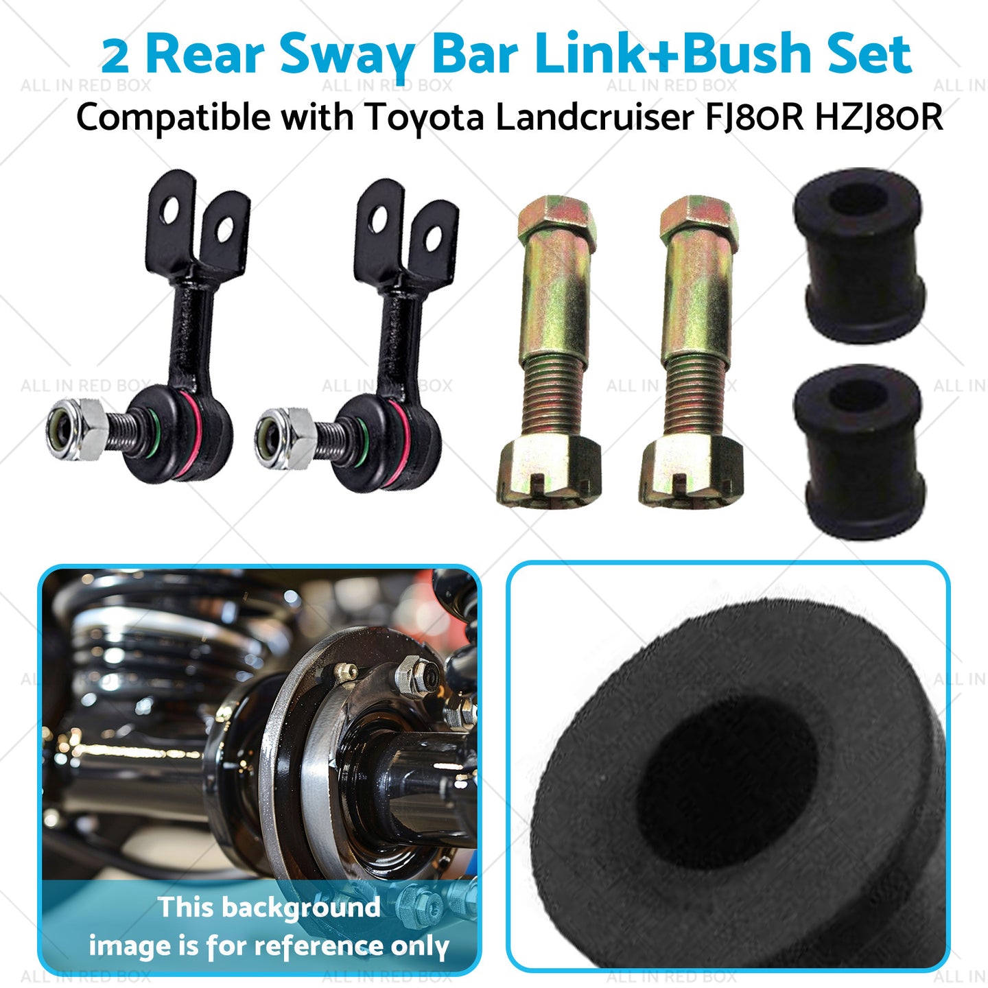 {{ 2 Set Rear Sway Bar LinkBush Suitable for 92-19 Toyota Landcruiser FJ80R HZJ80R }} - Buy Car Parts Online at {{ Kaka Auto Parts }}.