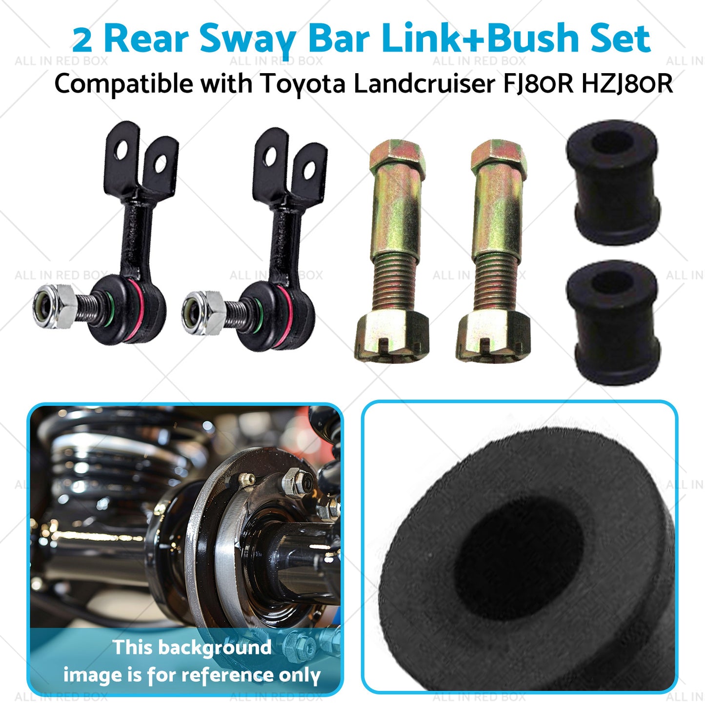 {{ 2 Set Rear Sway Bar LinkBush Suitable for 92-19 Toyota Landcruiser FJ80R HZJ80R }} - Buy Car Parts Online at {{ Kaka Auto Parts }}.