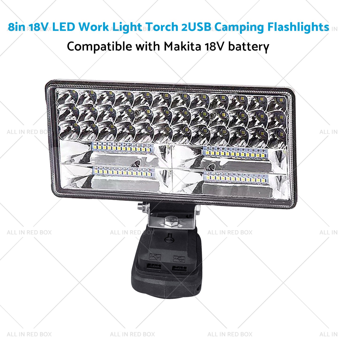 {{ 18V 8in LED Work Light Torch Camping Flashlights 2USB Suitablefor Makita Battery }} - Buy Car Parts Online at {{ Kaka Auto Parts }}.