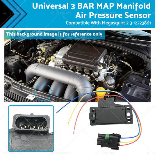 {{ Universal 3BAR MAP Manifold Air Pressure Sensor Suitable For Megasquirt 12223861 }} - Buy Car Parts Online at {{ Kaka Auto Parts }}.