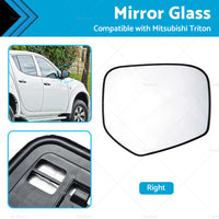 {{ FRONT RIGHT SIDE MIRROR GLASS W  BACK PLATE SUITABLE FOR MITSUBISHI TRITON 06-15 }} - Buy Car Parts Online at {{ Kaka Auto Parts }}.