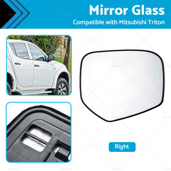 compare product FRONT RIGHT SIDE MIRROR GLASS W  BACK PLATE SUITABLE FOR MITSUBISHI TRITON 06-15