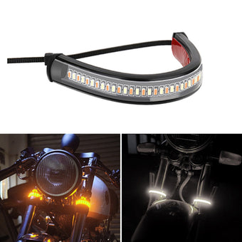 compare product 2x LED Universal Motorcycle Fork Turn Signal Indicator Blinker Amber Light Strip Suitable For Motorcycle