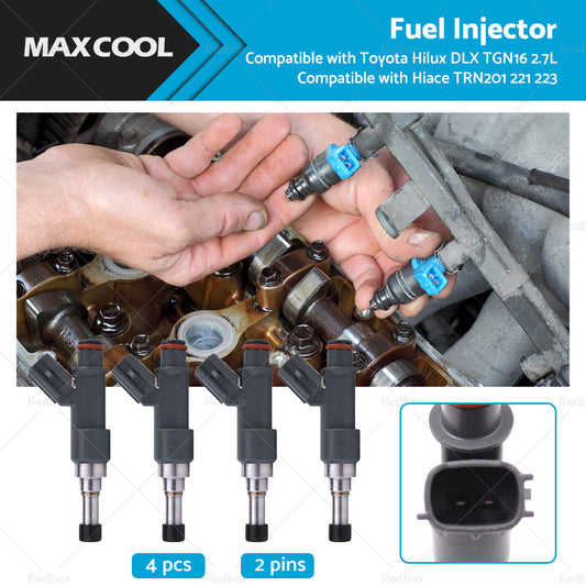 {{ 4X Fuel Injector Suitable for Toyota Hilux DLX TGN16 Hiace TRN201 221 TRH223 2. 7 }} - Buy Car Parts Online at {{ Kaka Auto Parts }}.