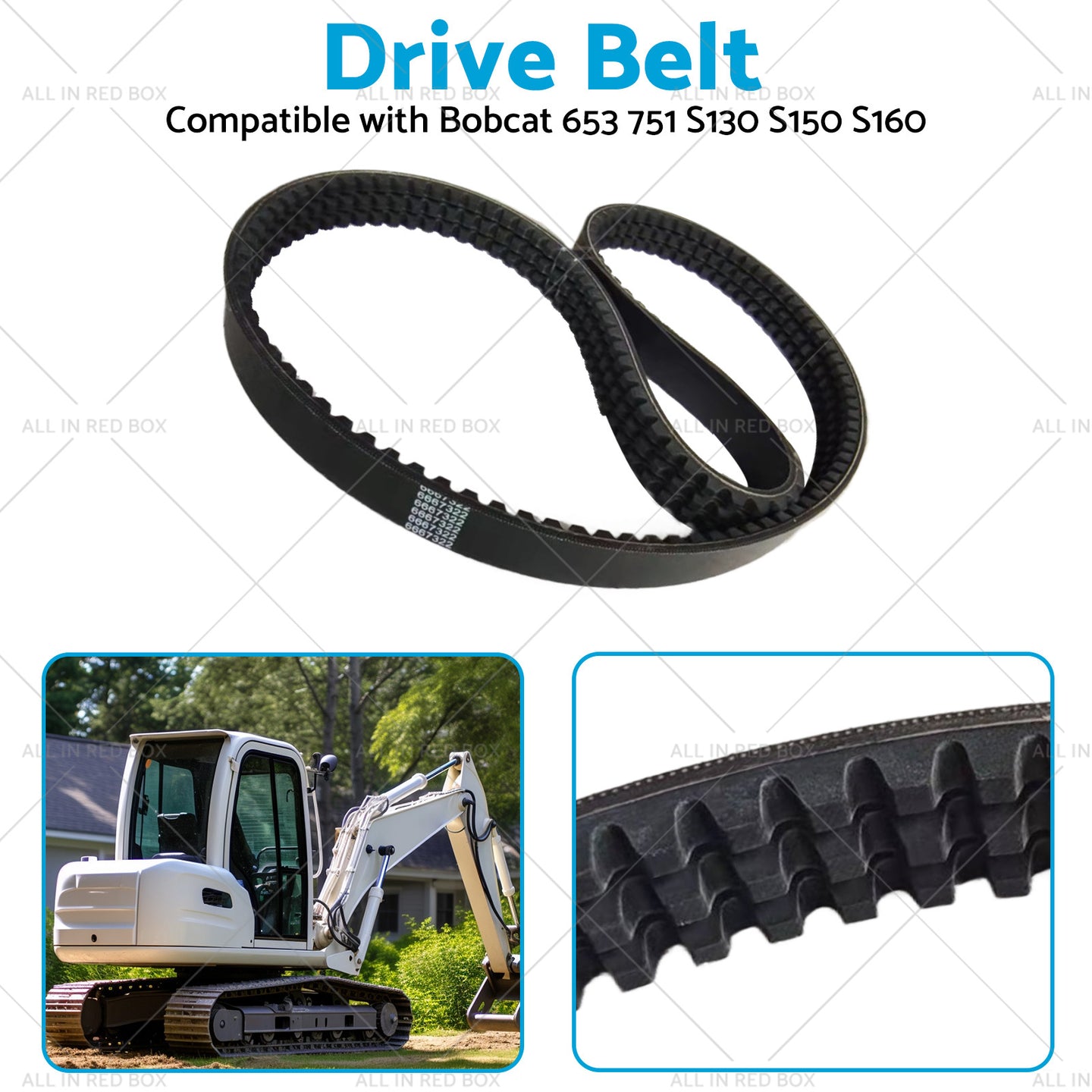 {{ Drive Belt Suitablefor Bobcat Main Hydraulic Pump EPDM 653 751 S130 S150 6667322 }} - Buy Car Parts Online at {{ Kaka Auto Parts }}.