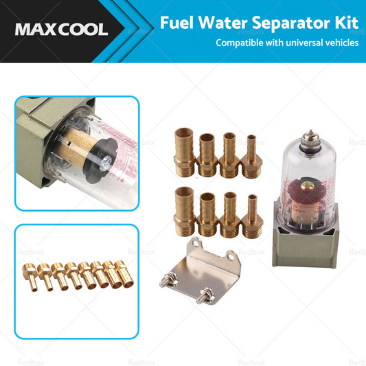 {{ Universal Fuel Water Separator Kit Pre Filter In Line Fuel Filter 6 8 10 12mm }} - Buy Car Parts Online at {{ Kaka Auto Parts }}.