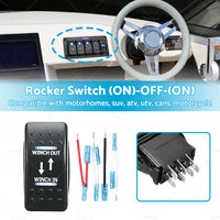 {{ 7-Pin Winch In Out Rocker Switch Blue LED Rocker Toggle Switch 12V-24V ON OFF ON }} - Buy Car Parts Online at {{ Kaka Auto Parts }}.