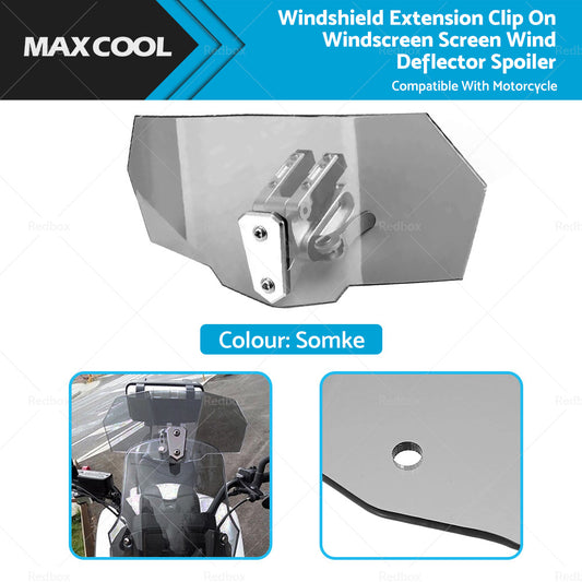 {{ Motorcycle Windshield Clip On Extension Spoiler Wind Deflector Windscreen Smoke }} - Buy Car Parts Online at {{ Kaka Auto Parts }}.