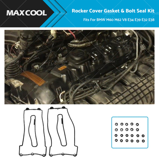 {{ Rocker Cover Gasket  and  Bolt Seal Kit Fit For BMW M60 M62 V8 E34 E39 E32 E38 }} - Buy Car Parts Online at {{ Kaka Auto Parts }}.