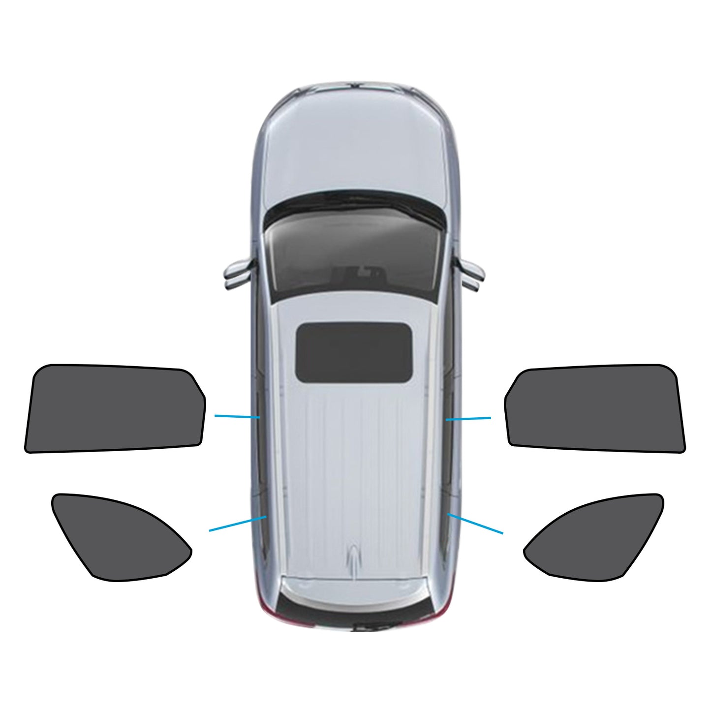 {{ Triangular & Rear Window Sun Shades Suitable for Mazda CX-9 16-25 UVA Protection }} - Buy Car Parts Online at {{ Kaka Auto Parts }}.