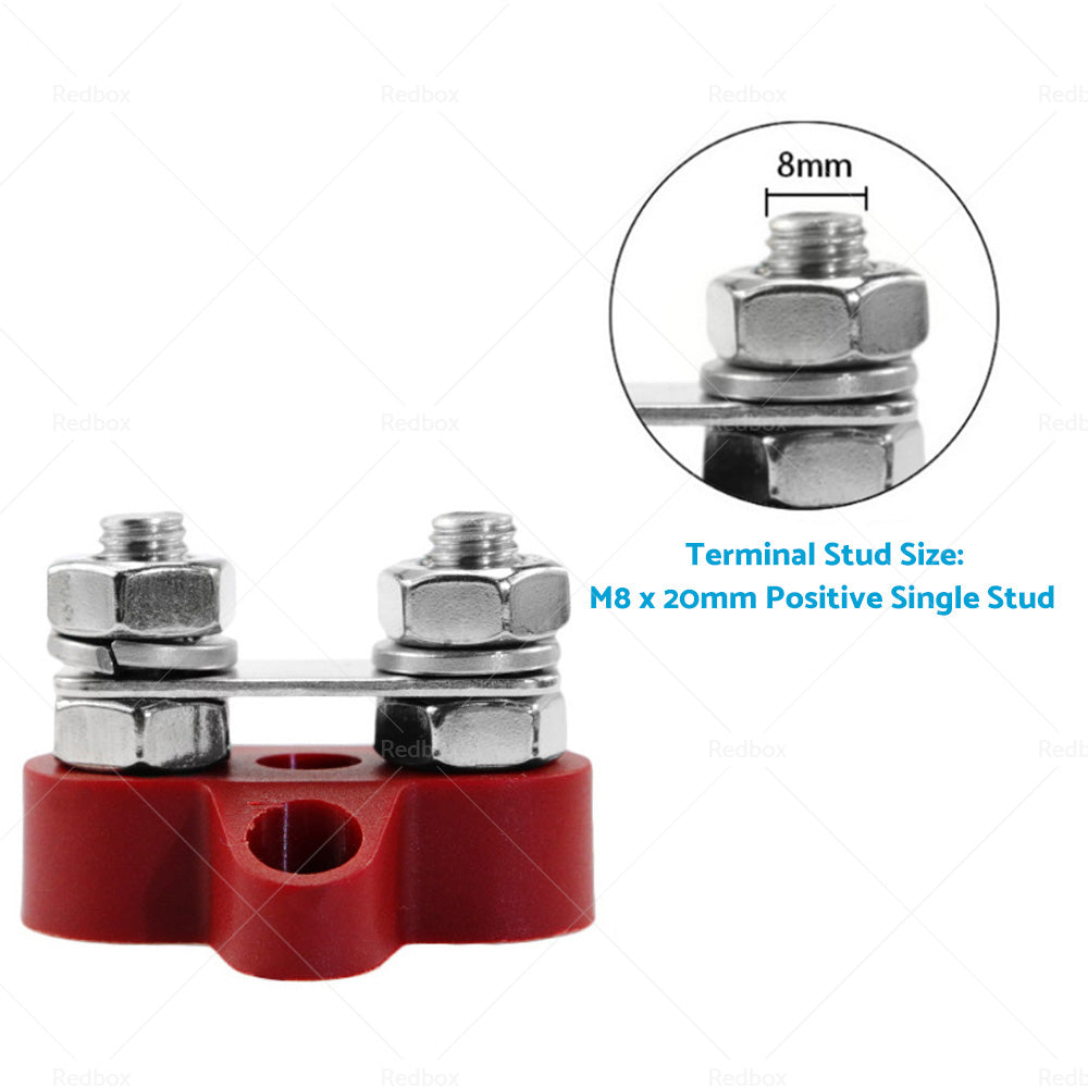 {{ 2x 5 or 16 inch  M8+M8 Bus Bar Terminal Blocks Negative Positive Distribution Stud }} - Buy Car Parts Online at {{ Kaka Auto Parts }}.