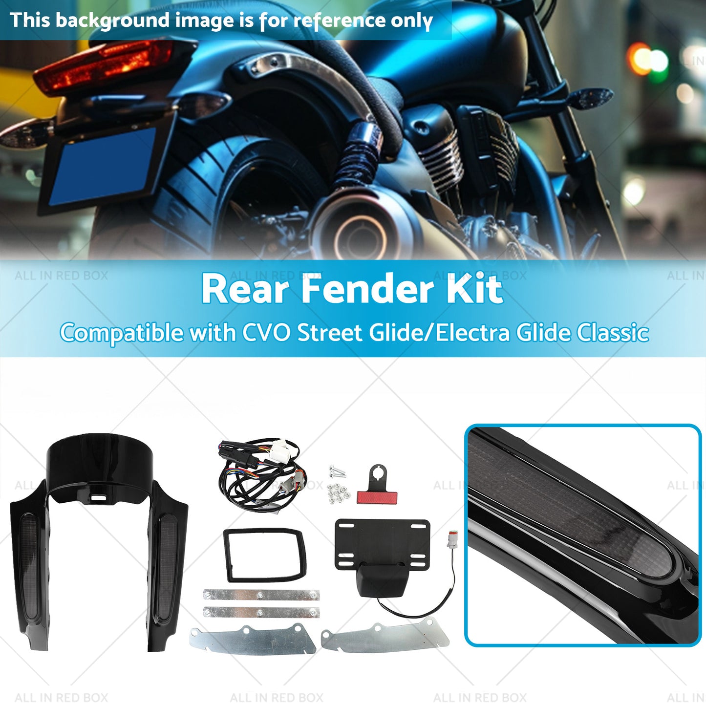 {{ Rear Fender LED Light Suitable For Touring Electra Road Glide Road King 09-13 }} - Buy Car Parts Online at {{ Kaka Auto Parts }}.