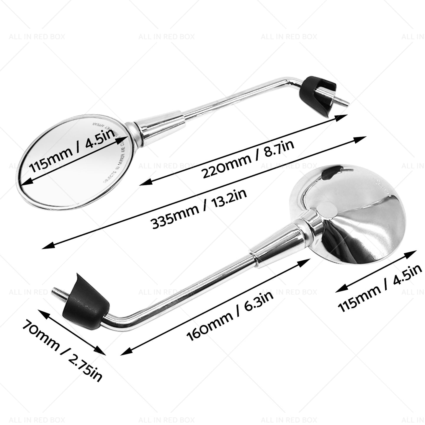 {{ Left  and  Right Rearview Mirror Chrome Suitable For Vespa Primavera 50 125 150 }} - Buy Car Parts Online at {{ Kaka Auto Parts }}.