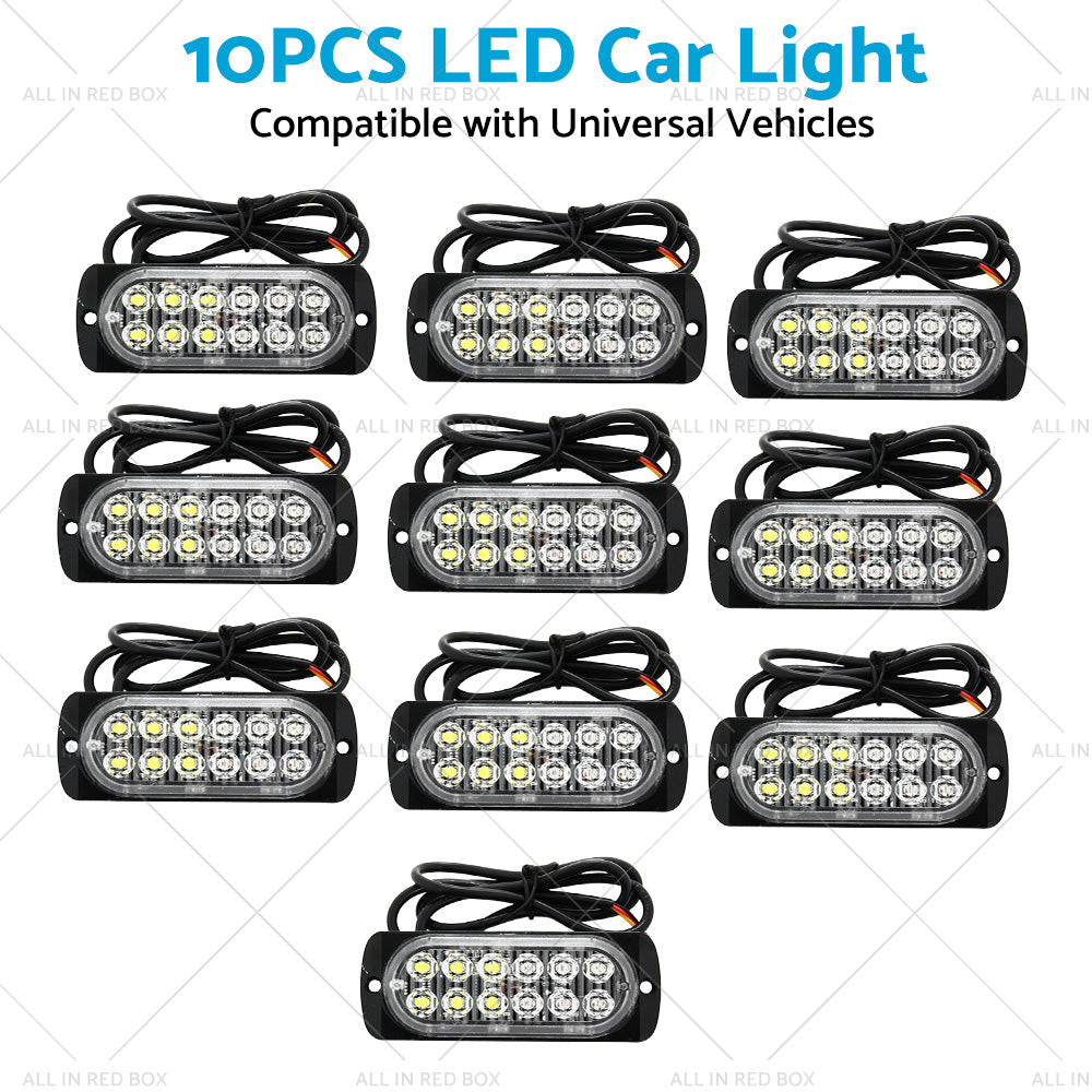 {{ 10x Amber  White LED Car Emergency Beacon Warning Hazard Flashing Strobe Light }} - Buy Car Parts Online at {{ Kaka Auto Parts }}.