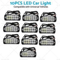 {{ 10x Amber  White LED Car Emergency Beacon Warning Hazard Flashing Strobe Light }} - Buy Car Parts Online at {{ Kaka Auto Parts }}.