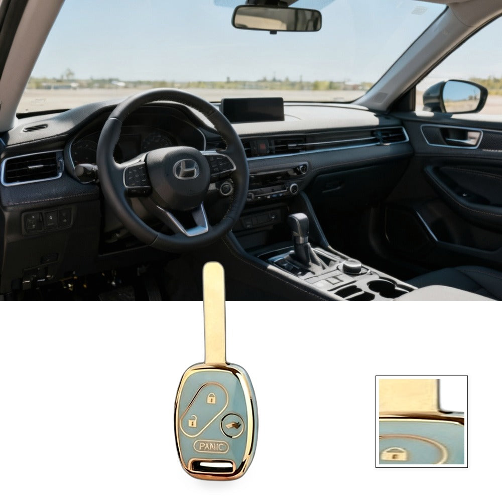 Honda Accord CRV City Fit Civic Car Key Case Key Bag Protective Cover Gold Edge