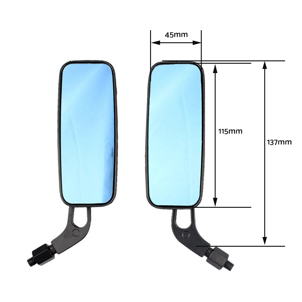 Motorcycle Mirrors Pair 8mm 10mm Thread Suitable For Chopper Cruiser Bobber Cafe Racer