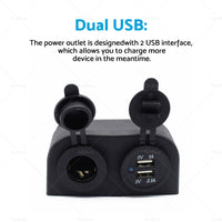 {{ 12V Dual USB Port Charger Socket Mount Panel Adapter Fits For Car Boat Caravan }} - Buy Car Parts Online at {{ Kaka Auto Parts }}.