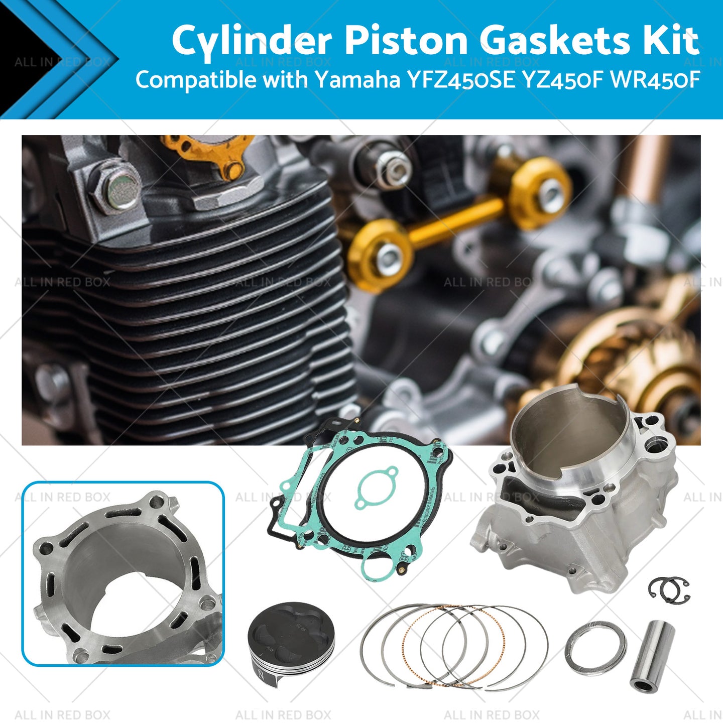 {{ 2S2-11631-20 95mm STD Cylinder Piston Kit for Yamaha YFZ450 04-09 YFZ450SE }} - Buy Car Parts Online at {{ Kaka Auto Parts }}.