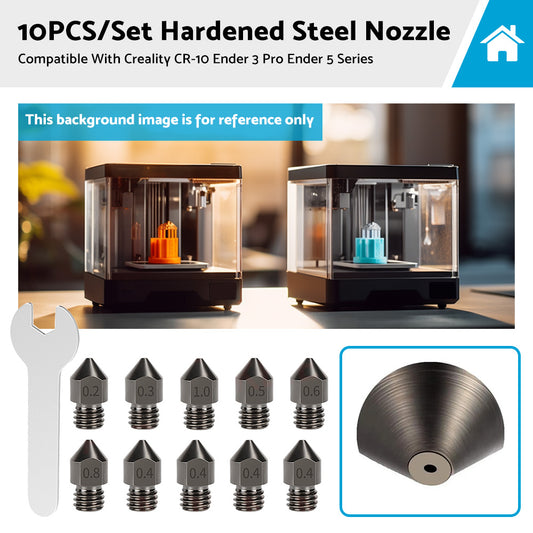 {{ 10Pcs Hardened Steel Nozzle Suitable for Creality CR-10 Ender 3 Pro 5 Series }} - Buy Car Parts Online at {{ Kaka Auto Parts }}.