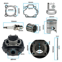 Rebuild Cylinder Head Bore & Piston Kit Suitable For Yamaha PW50 Peewee50