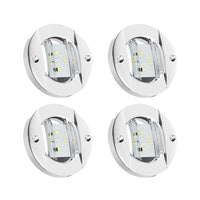 4x Round LED Marine Boat Cabin & Deck Courtesy Lights Suitable For Walkway ¡§C White Stern Light