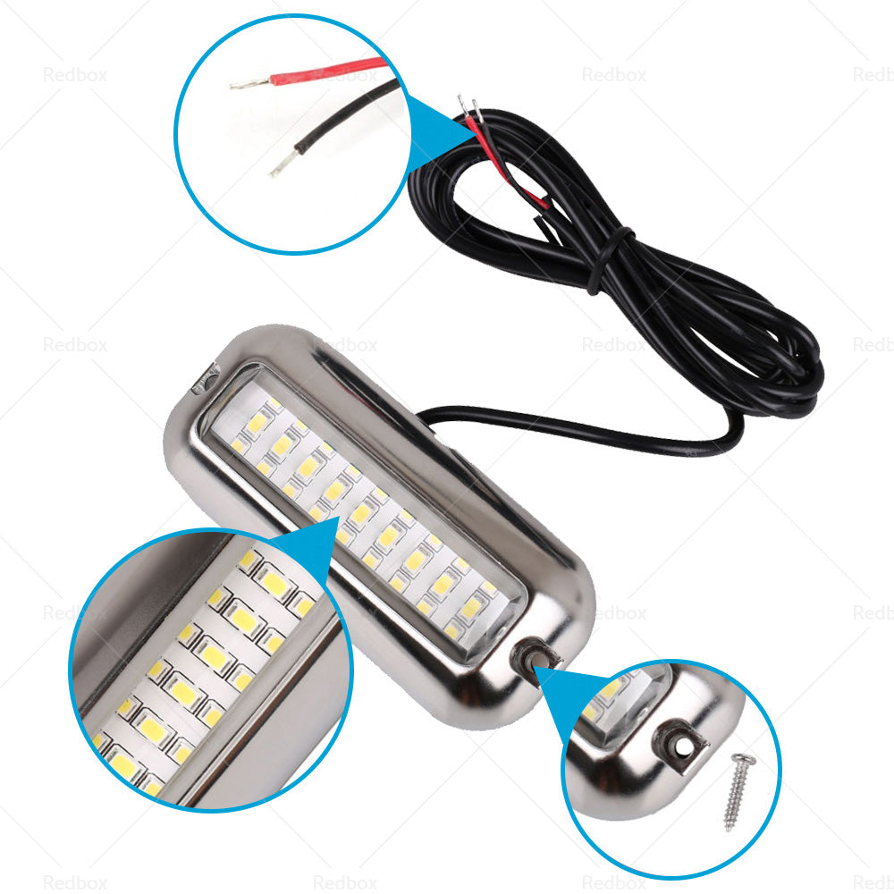 {{ 2x Blue 27LED Underwater Boat Marine Transom Light 316 Stainless Steel Pontoon }} - Buy Car Parts Online at {{ Kaka Auto Parts }}.
