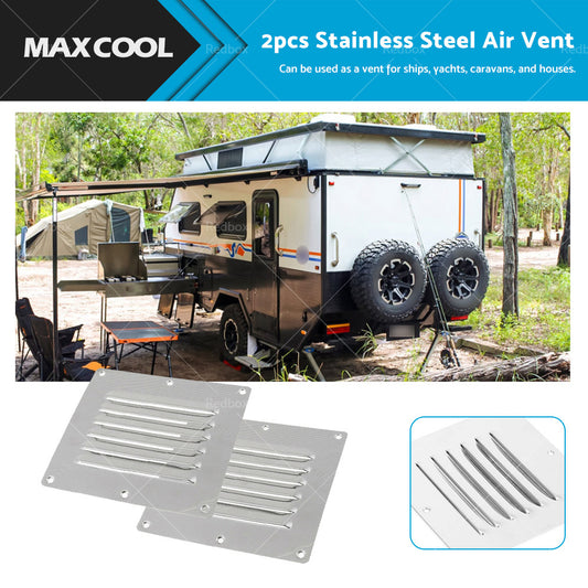 {{ 2PCS Stainless Steel Rectangular Air Vent For Caravan Boat Wall Eave Home }} - Buy Car Parts Online at {{ Kaka Auto Parts }}.